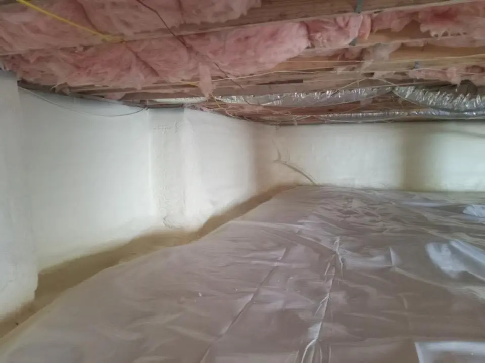 Crawl space encapsulation with closed-cell spray foam for Attic Insulation in Jaffrey